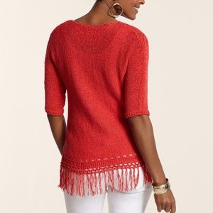 CHICO'S SHAINA FRINGE PULLOVER - SIZE XL